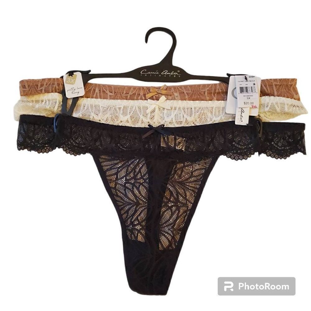 NWT Carrie Amber Intimates Lace Thong multipack 3X